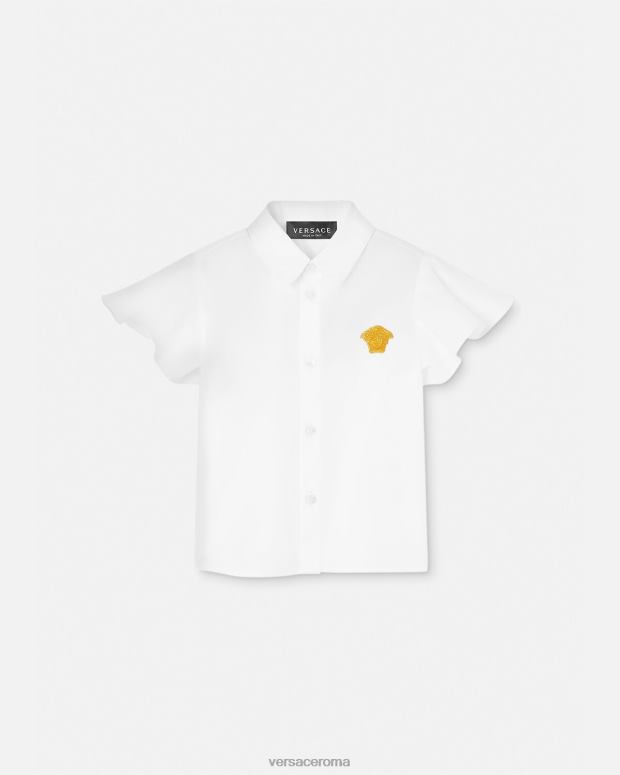 esso Versace bambini maglietta da bambino con medusa oro bianco JT08Z1854 vestiario