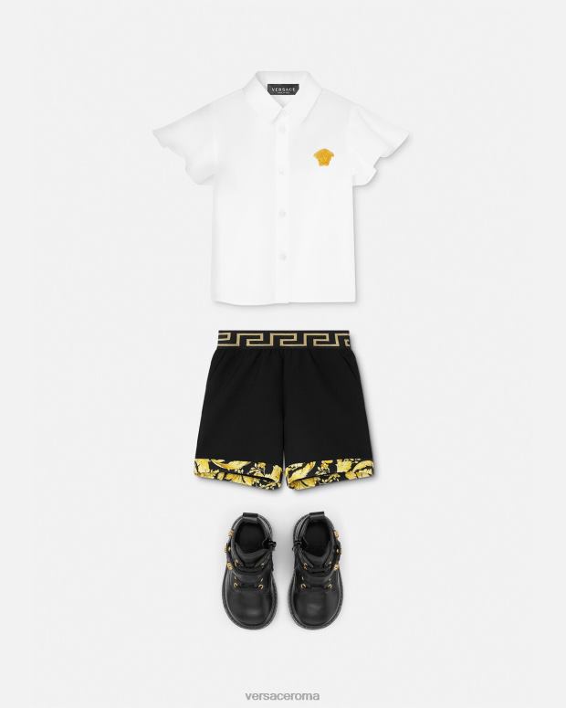 esso Versace bambini maglietta da bambino con medusa oro bianco JT08Z1854 vestiario