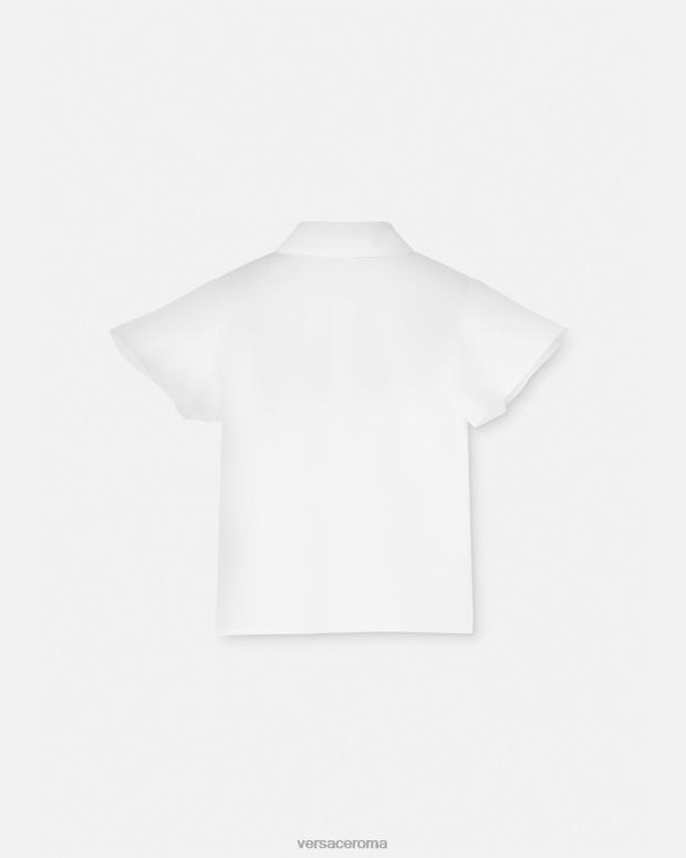 esso Versace bambini maglietta da bambino con medusa oro bianco JT08Z1854 vestiario