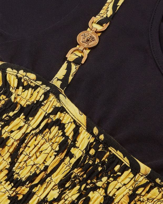 esso Versace bambini Abito con volant barocco nero JT08Z1987 vestiario