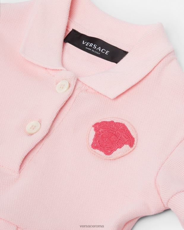 esso Versace bambini Abito da bambina con medusa rosa chiaro JT08Z1834 vestiario