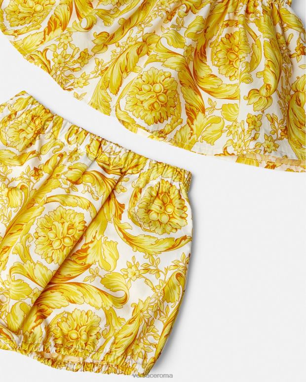 esso Versace bambini Completo abito barocco per bebè oro bianco JT08Z1822 vestiario