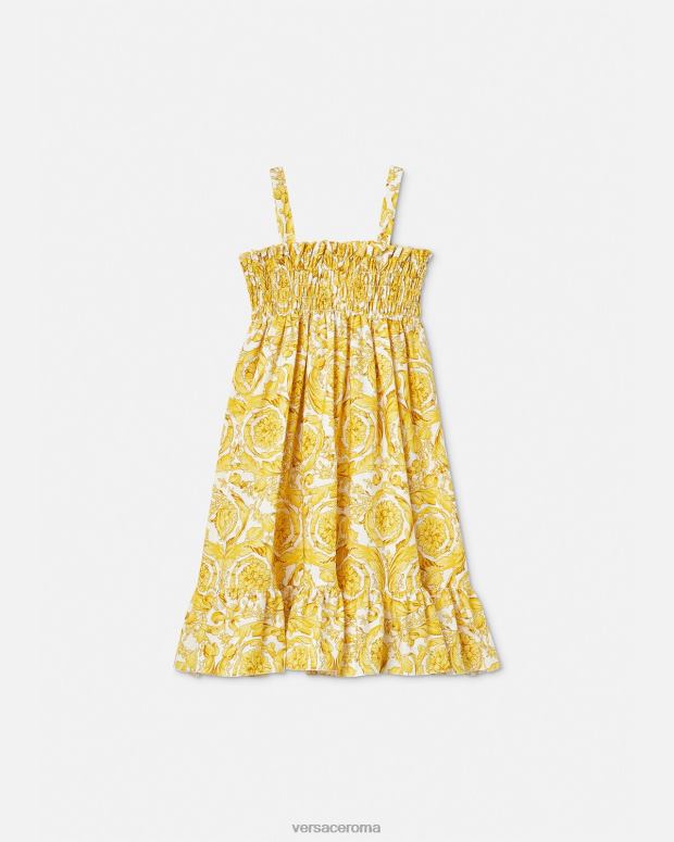 esso Versace bambini abito barocco con ruches stampa JT08Z1988 vestiario