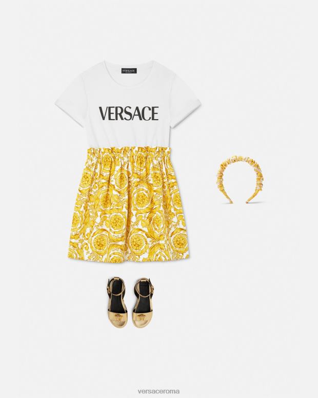 esso Versace bambini abito t-shirt barocco stampa JT08Z1984 vestiario