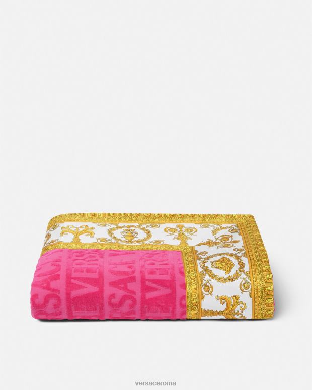 esso Versace donne telo mare barocco fucsia JT08Z1202 biancheria intima e costumi da bagno
