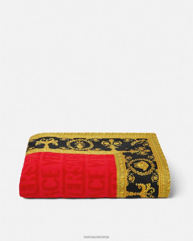 esso Versace donne telo mare barocco rosso JT08Z1201 biancheria intima e costumi da bagno