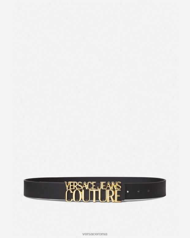 esso Versace donne cintura con logo nero JT08Z2330 Accessori