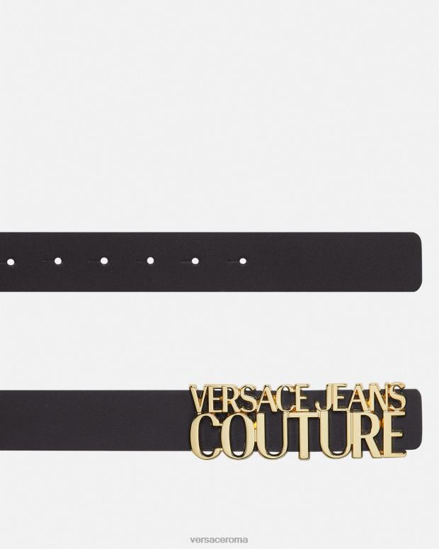 esso Versace donne cintura con logo nero JT08Z2330 Accessori