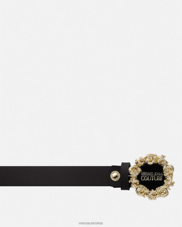 esso Versace donne cintura con logo nero JT08Z2340 Accessori