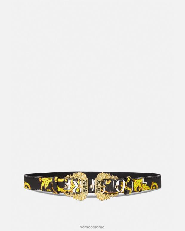 esso Versace donne cintura couture con logo oro nero JT08Z2350 Accessori