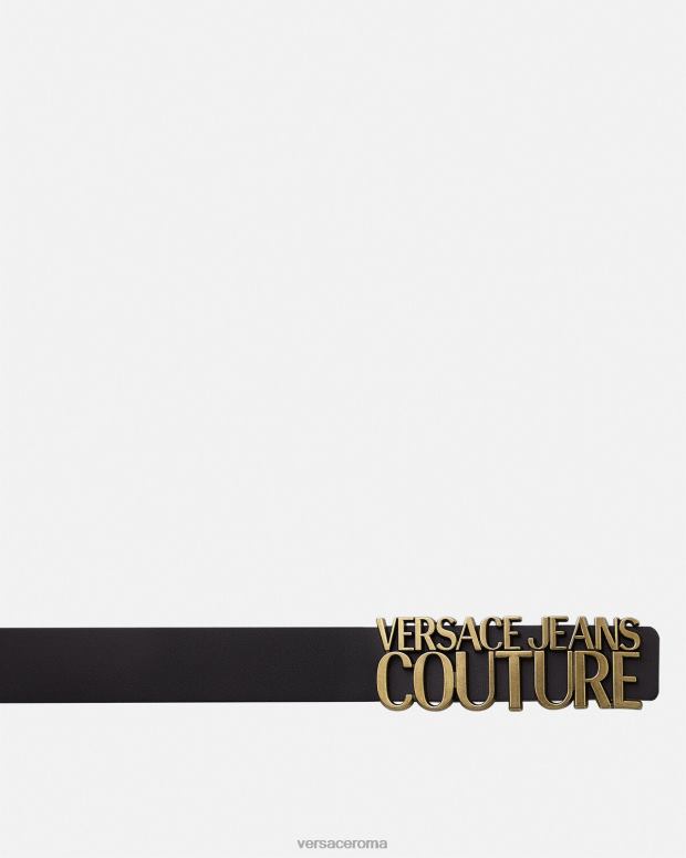 esso Versace donne cintura in pelle logata nero JT08Z2339 Accessori