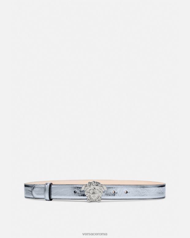 esso Versace donne cintura in pelle metallizzata la medusa azzurro JT08Z521 Accessori