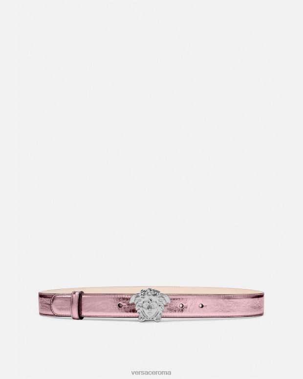 esso Versace donne cintura in pelle metallizzata la medusa rosa JT08Z520 Accessori