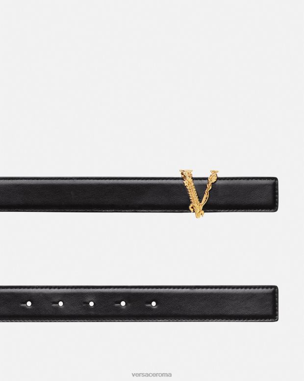 esso Versace donne cintura in pelle virtus nero JT08Z539 Accessori