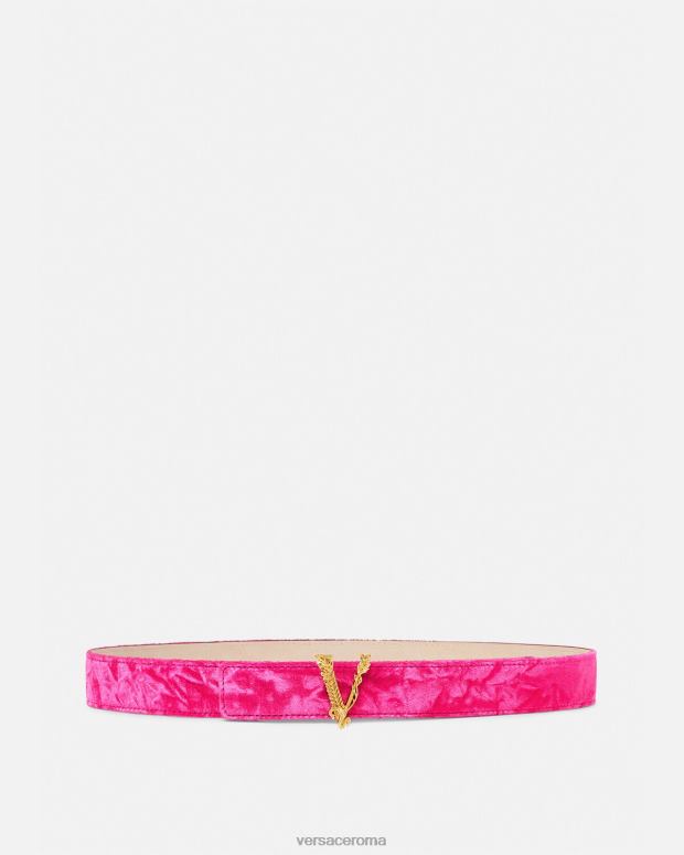 esso Versace donne cintura in velluto virtus rosa JT08Z552 Accessori