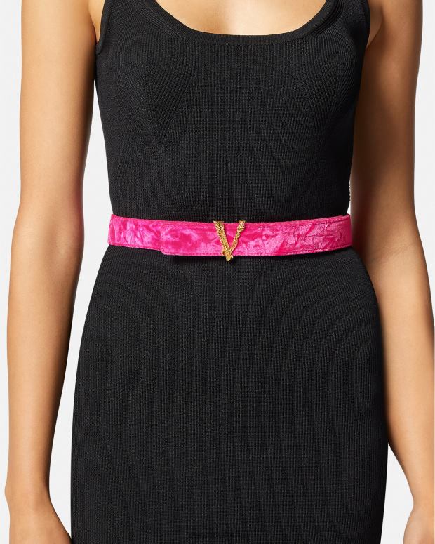 esso Versace donne cintura in velluto virtus rosa JT08Z552 Accessori