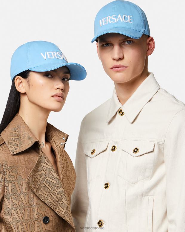 esso Versace donne berretto da baseball con logo azzurro JT08Z872 Accessori
