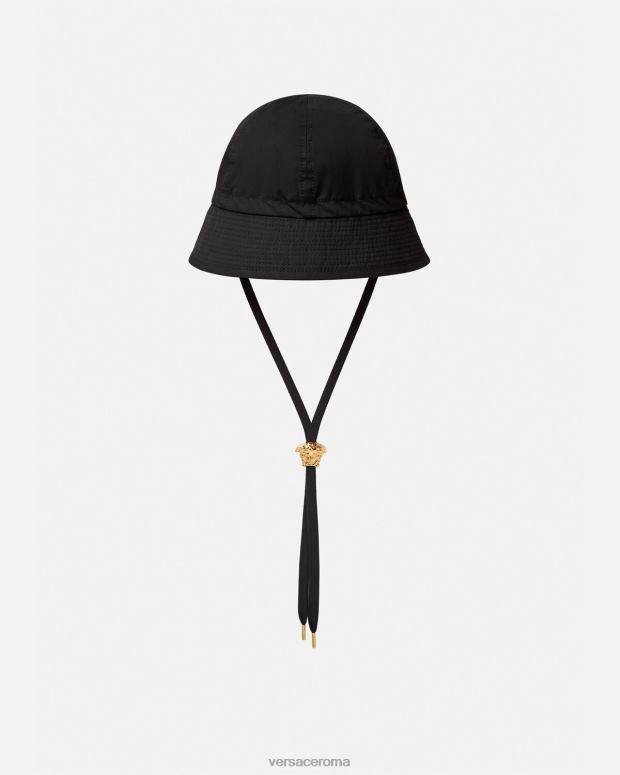 esso Versace donne cappello a secchiello con medusa nero JT08Z1700 Accessori