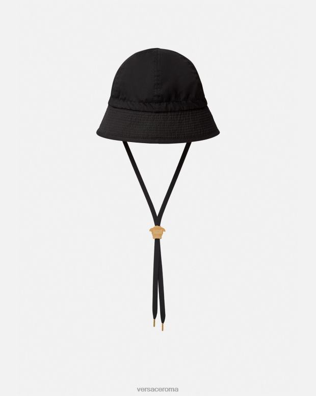 esso Versace donne cappello a secchiello con medusa nero JT08Z1700 Accessori