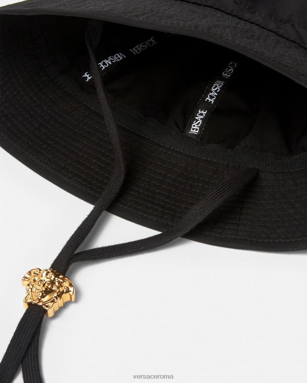 esso Versace donne cappello a secchiello con medusa nero JT08Z1700 Accessori