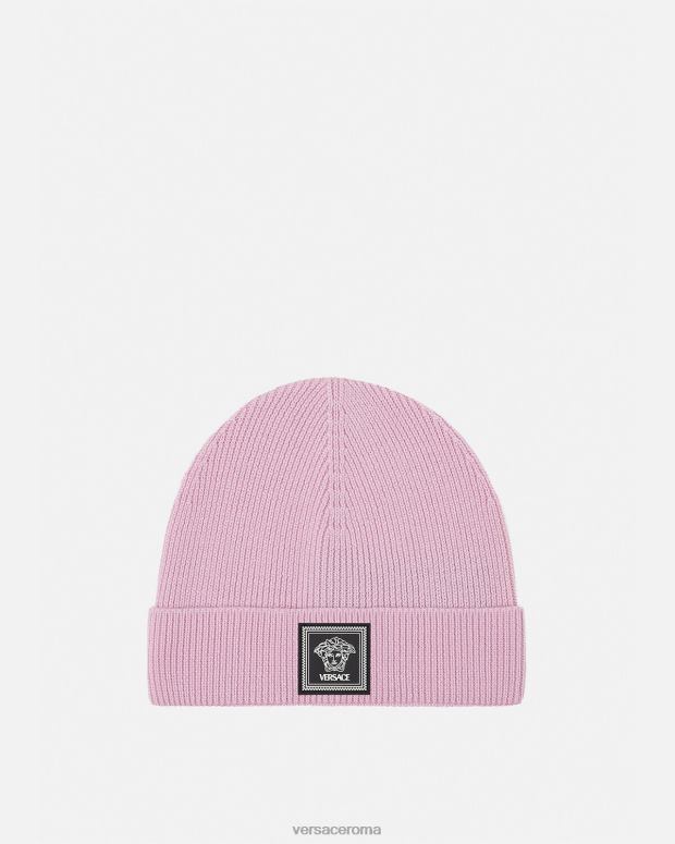 esso Versace donne cappello in lana con medusa rosa chiaro JT08Z880 Accessori
