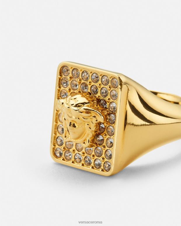 esso Versace donne anello di cristallo di piastrelle oro JT08Z810 Accessori
