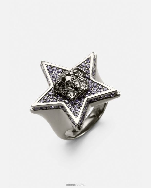 esso Versace donne anello galassia di cristallo grigio JT08Z825 Accessori