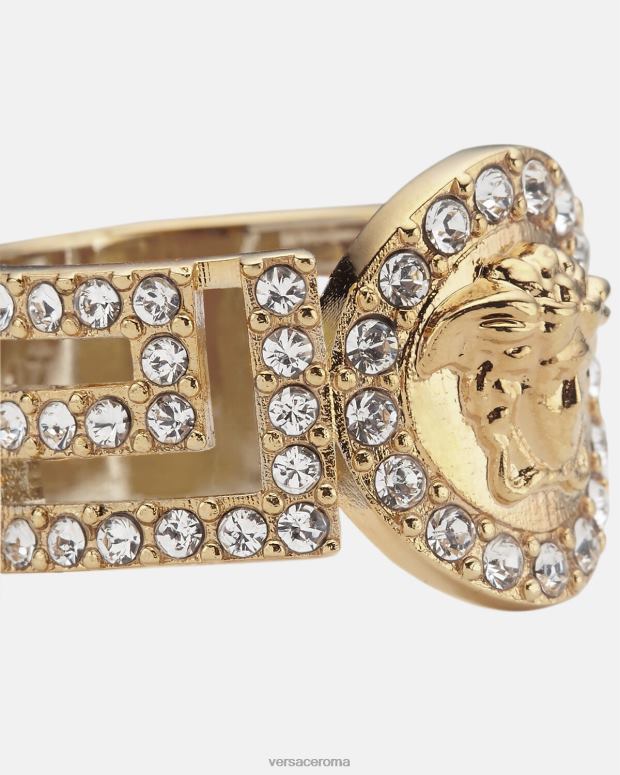 esso Versace donne anello la medusa in cristallo oro JT08Z789 Accessori