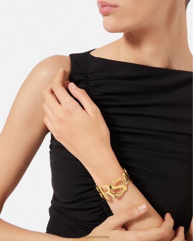 esso Versace donne bracciale con logo oro JT08Z806 Accessori
