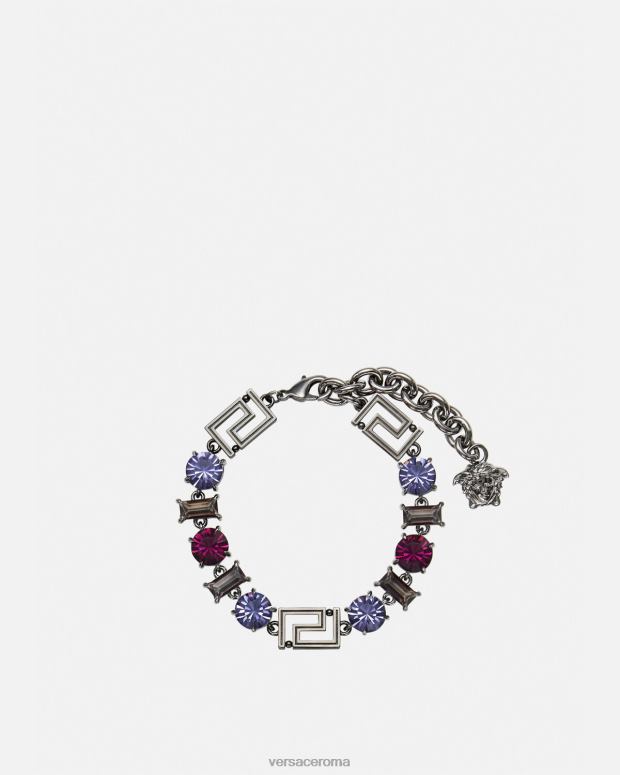 esso Versace donne bracciale grecata in cristalli grigio JT08Z838 Accessori