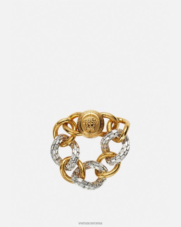 esso Versace donne braccialetto a catena di cristalli oro JT08Z740 Accessori