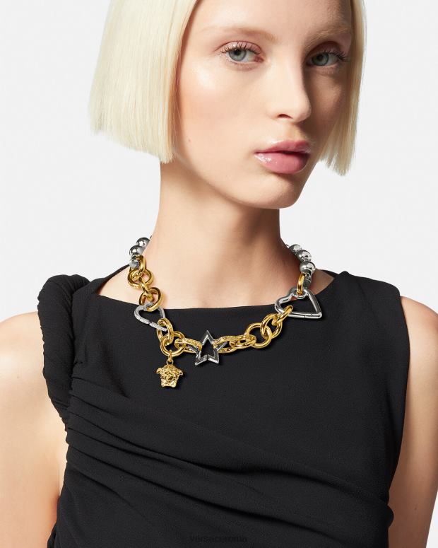 esso Versace donne collana a catena originale argento oro JT08Z829 Accessori