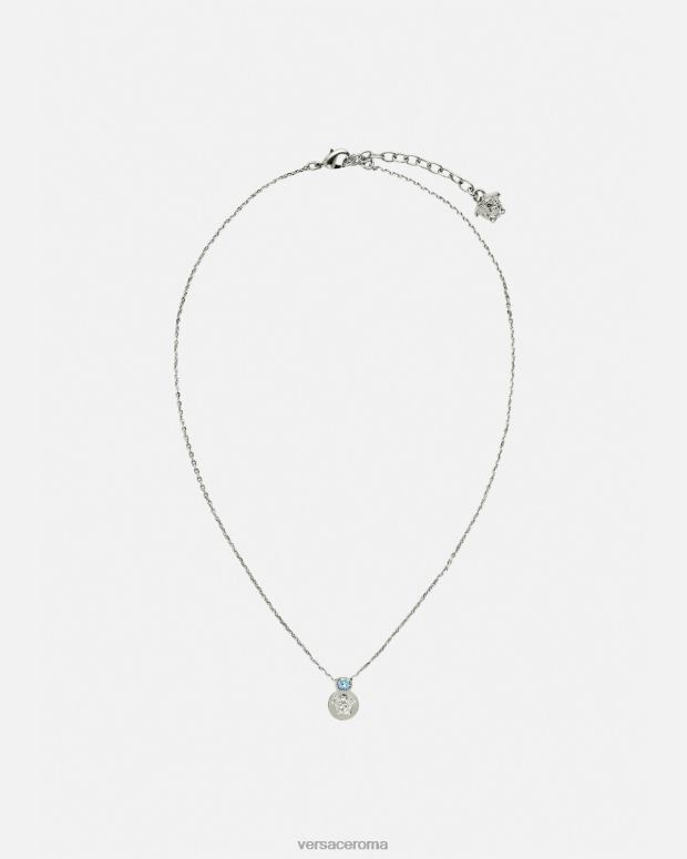 esso Versace donne collana con medusa di cristallo azzurro e metallizzato JT08Z726 Accessori