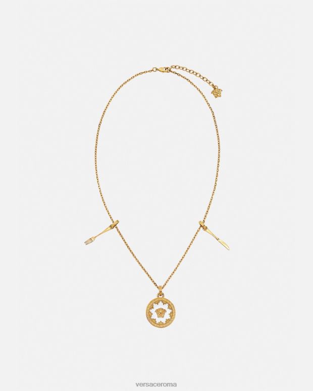 esso Versace donne collana con piatto di medusa bianco JT08Z815 Accessori