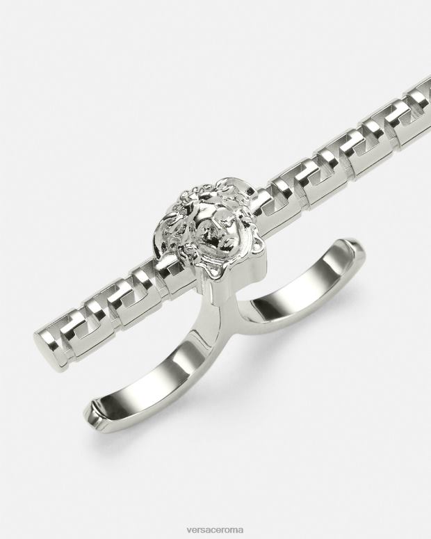 esso Versace donne doppio anello greca argento JT08Z836 Accessori