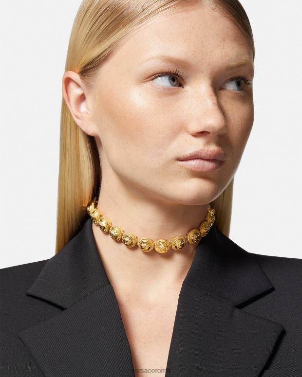 esso Versace donne girocollo con medusa biggie oro JT08Z844 Accessori