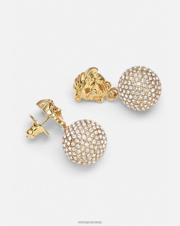 esso Versace donne orecchini con sfera di cristallo medusa oro JT08Z776 Accessori