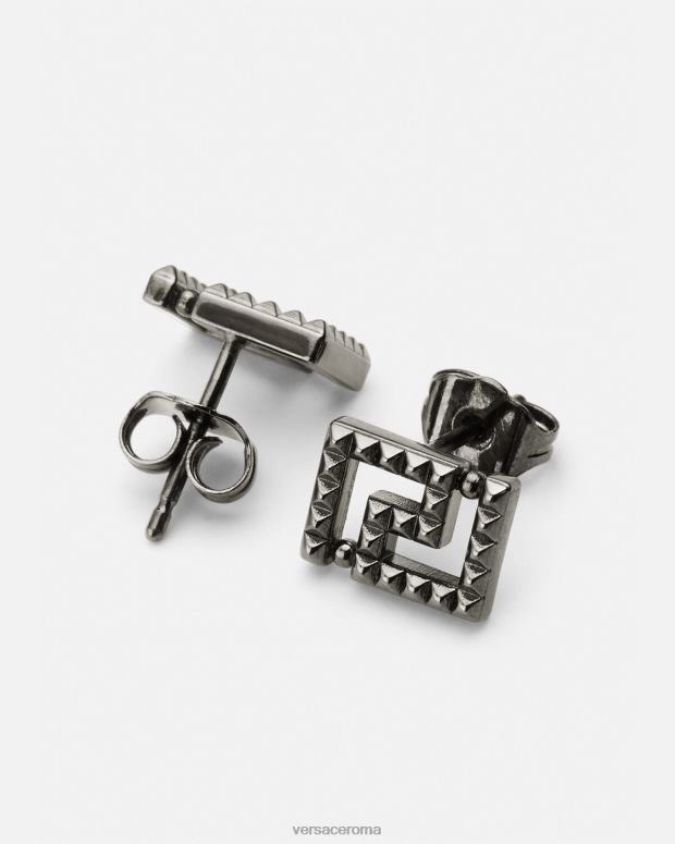 esso Versace donne orecchini greca con borchie argento JT08Z765 Accessori
