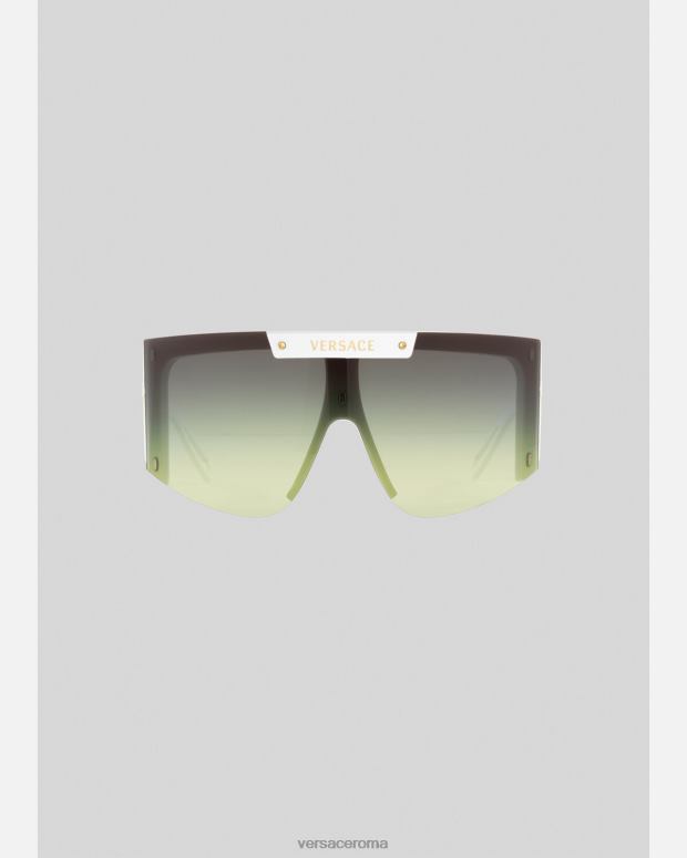esso Versace donne Occhiali da sole con scudo con icona medusa bianco nero JT08Z671 Accessori