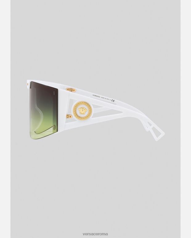 esso Versace donne Occhiali da sole con scudo con icona medusa bianco nero JT08Z671 Accessori