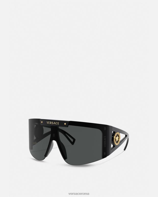 esso Versace donne Occhiali da sole con scudo con icona medusa nero JT08Z670 Accessori