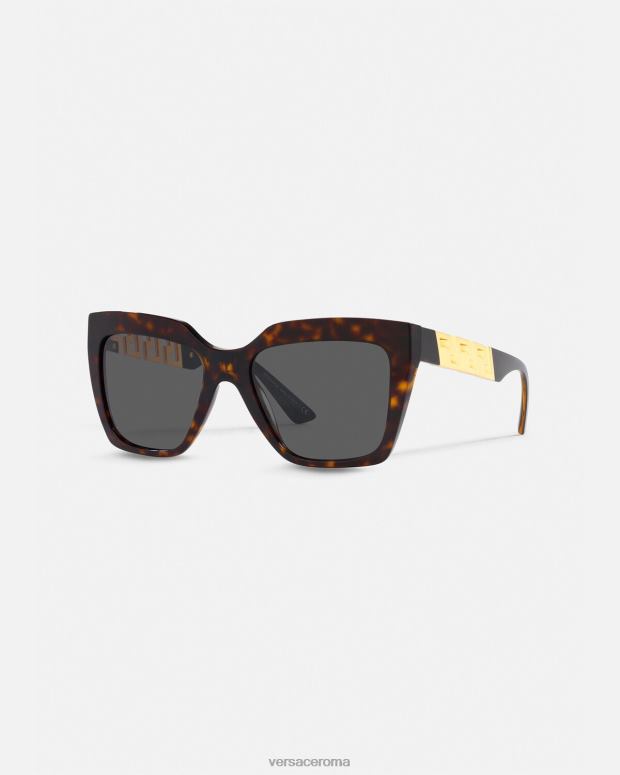 esso Versace donne Occhiali da sole la Greca vestibilità aggiuntiva l'Avana JT08Z680 Accessori