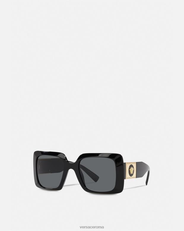 esso Versace donne Occhiali da sole squadrati con borchia medusa nero JT08Z673 Accessori