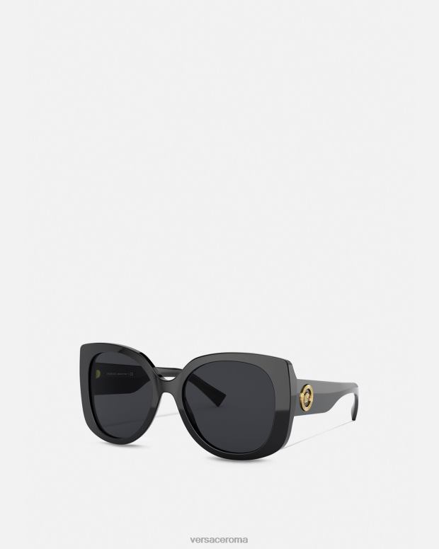 esso Versace donne Occhiali da sole squadrati con icona medusa nero JT08Z672 Accessori