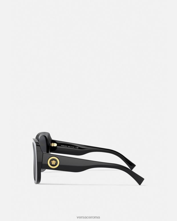 esso Versace donne Occhiali da sole squadrati con icona medusa nero JT08Z672 Accessori