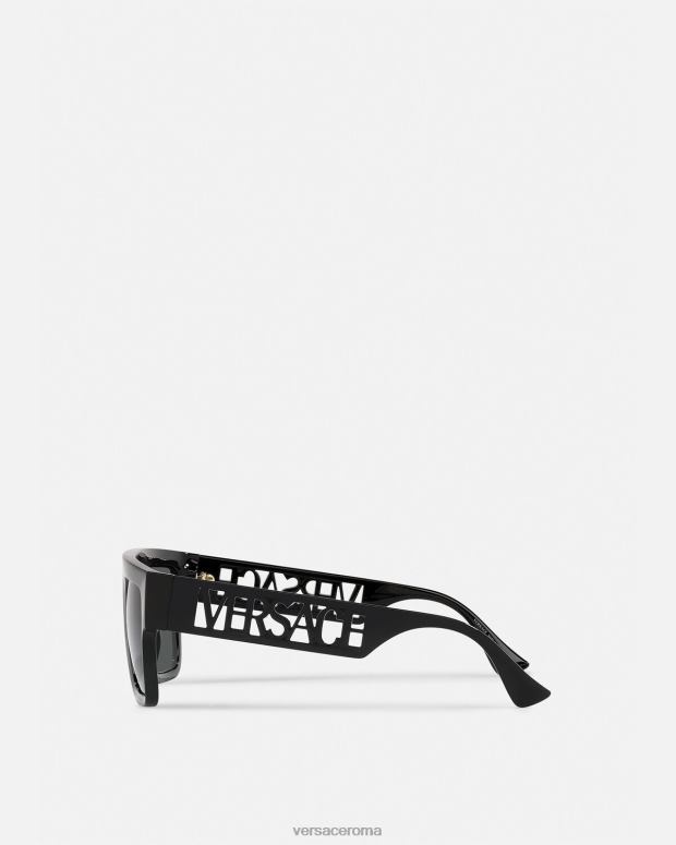 esso Versace donne Occhiali da sole vintage anni '90 con logo nero JT08Z618 Accessori