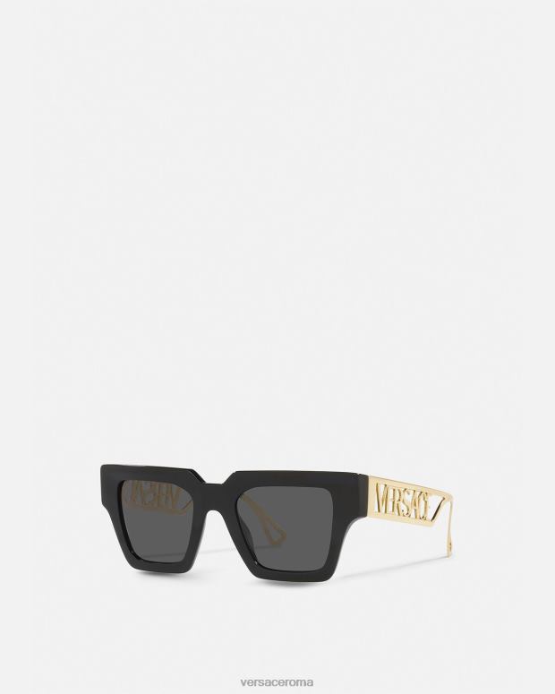 esso Versace donne Occhiali da sole vintage anni '90 con logo oro nero JT08Z619 Accessori
