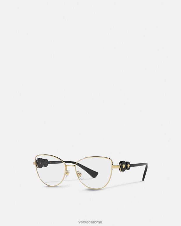 esso Versace donne occhiali cat-eye con doppia medusa oro nero JT08Z707 Accessori