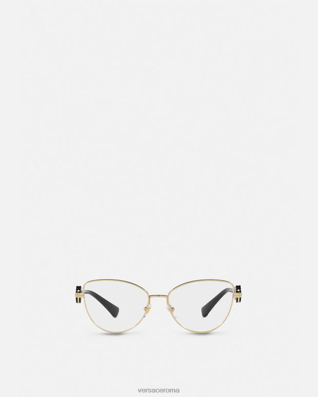 esso Versace donne occhiali cat-eye con doppia medusa oro nero JT08Z707 Accessori