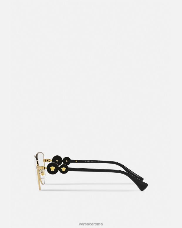 esso Versace donne occhiali cat-eye con doppia medusa oro nero JT08Z707 Accessori